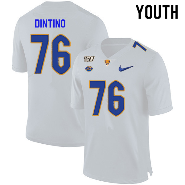 2019 Youth #76 Connor Dintino Pitt Panthers College Football Jerseys Sale-White